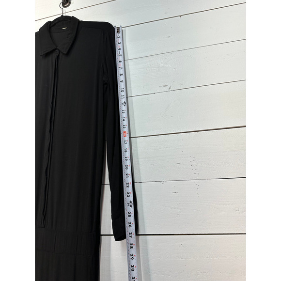 MONROW / Revolve - Small - Crepe Long Sleeve Jumpsuit in Black - Picture 9 of 13